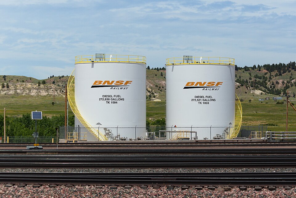 Two BNSF Railway diesel fuel storage tanks Two BNSF Railway diesel fuel storage tanks