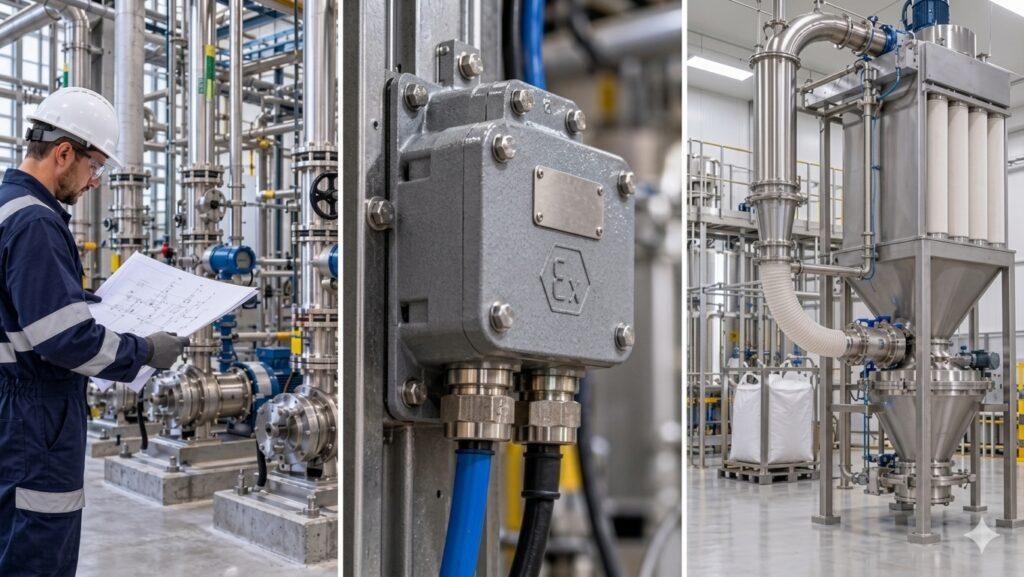 Illustrative industrial scenes ATEX vs IECEx Hazardous Area Classification